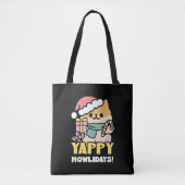 Schattigee Kersthond - Yappy Howholidays Tote Bag (Voorkant)