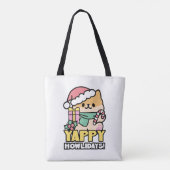 Schattigee Kersthond - Yappy Howholidays Tote Bag (Achterkant)