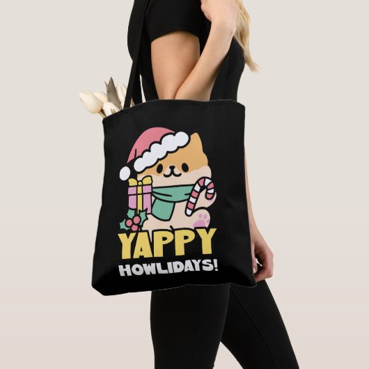 Schattigee Kersthond - Yappy Howholidays Tote Bag (Dichtbij)
