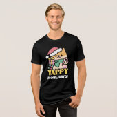 Schattigee Kersthond - Yappy Howholidays Tri-Blend Shirt (Voorkant volledig)