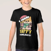 Schattigee Kersthond - Yappy Howholidays Tri-Blend Shirt (Voorkant)