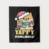 Schattigee Kersthond - Yappy Howholidays Wandkleed (Voorkant)