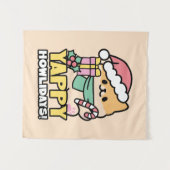 Schattigee Kersthond - Yappy Howholidays Wandkleed (Voorkant (horizontaal))