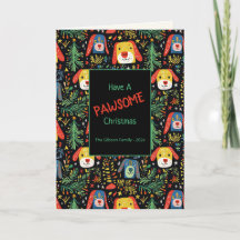 Schattigee Kersthonden Gevouwen Vakantie Kaart