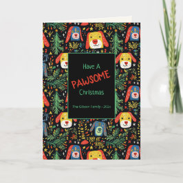 Schattigee Kersthonden Gevouwen Vakantie Kaart