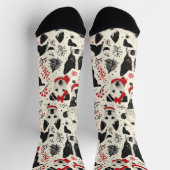 Schattigee kersthonden naadloos patroon sokken (Top)