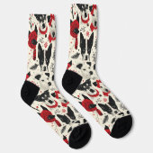 Schattigee kersthonden naadloos patroon sokken (Rechts)