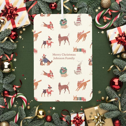 Schattigee Kersthonden Patroon Luchtverfrisser