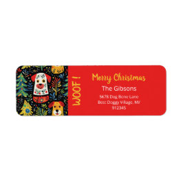 Schattigee Kersthonden Retour Adreslabel Etiket