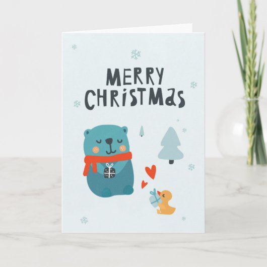Schattigee kerstkaart feestdagen kaart (Voorkant)