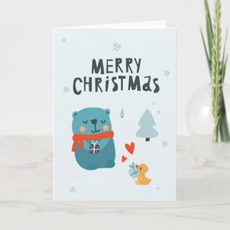 Schattigee kerstkaart feestdagen kaart