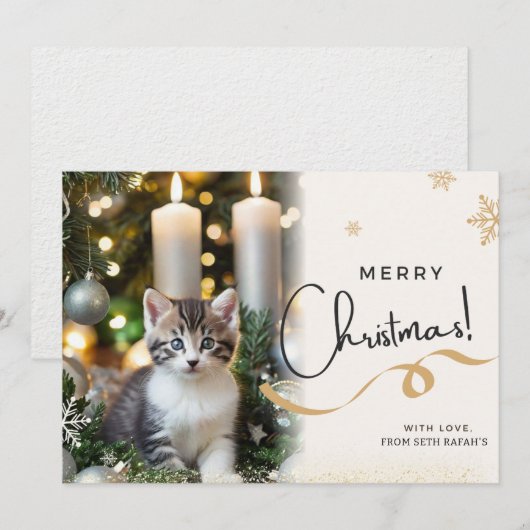 Schattigee kerstkaart voor katten (Voorkant / Achterkant)