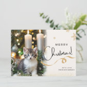 Schattigee kerstkaart voor katten (Staand voorkant)