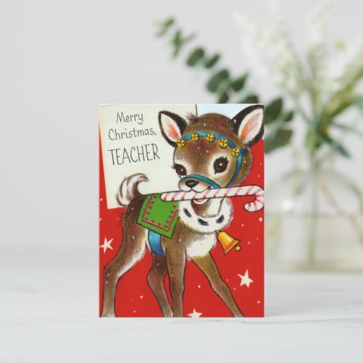 Schattigee kerstkaart voor leerkrachten toevoegen (Staand voorkant)