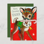 Schattigee kerstkaart voor leerkrachten toevoegen (Voorkant / Achterkant)