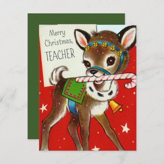 Schattigee kerstkaart voor leerkrachten toevoegen (Voorkant / Achterkant)