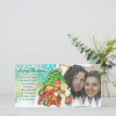 Schattigee kerstkaarten 100% gepersonaliseerde fot feestdagenkaart (Staand voorkant)