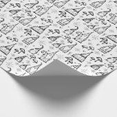 Schattigee kerstkabouters, champignons & sneeuwvlo cadeaupapier (Hoek)