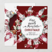 Schattigee kerstkabouters houden van vreugdevredef feestdagenkaart (Voorkant / Achterkant)