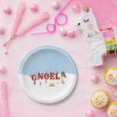 Schattigee kerstkabouters in Snow NOEL Holiday Par Papieren Bordje (Feest)