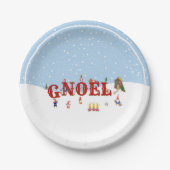 Schattigee kerstkabouters in Snow NOEL Holiday Par Papieren Bordje (Voorkant)
