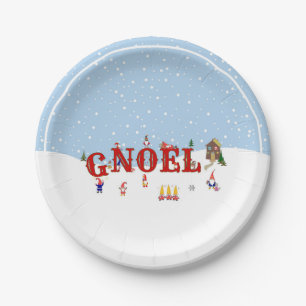 Schattigee kerstkabouters in Snow NOEL Holiday Par Papieren Bordje