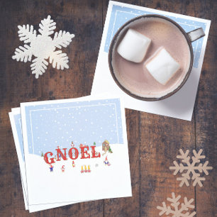 Schattigee kerstkabouters in Snow NOEL Holiday Par Servet