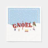 Schattigee kerstkabouters in Snow NOEL Holiday Par Servet (Voorkant)