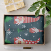 Schattigee kerstkabouters met bomen en sneeuwvlokk tissuepapier (Geschenk)