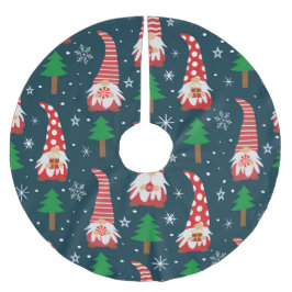 Schattigee kerstkabouters met dennenboom en sneeuw kerstboom rok