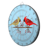 Schattigee kerstkardinalen en rode bessen dartbord (Voorkant Rechts)