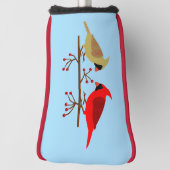 Schattigee kerstkardinalen en rode bessen golfheadcover (Draai 90)