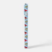 Schattigee kerstkardinalen en rode bessen met patr iPhone 15 case (Linkerkant)