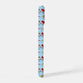 Schattigee kerstkardinalen en rode bessen met patr iPhone 15 case (Rechterkant)