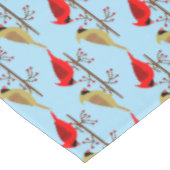 Schattigee kerstkardinalen en rode bessen met patr tafelkleed (Gekanteld)
