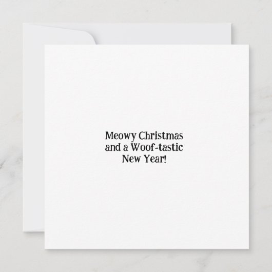 Schattigee kerstkat en grappige hondenkerstmis Kaa (Achterkant)