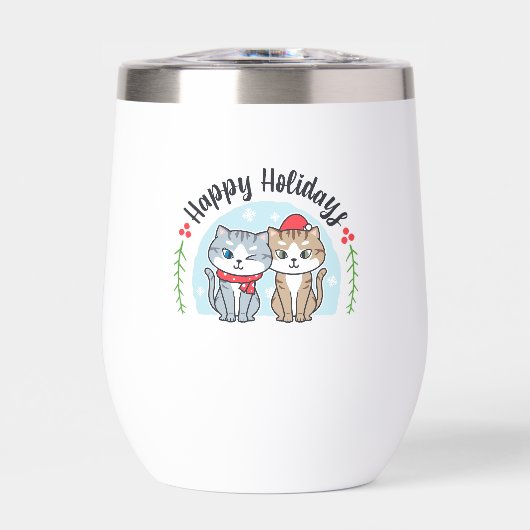 Schattigee kerstkat Happy Holiday Funny (Voorkant)