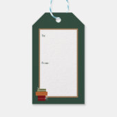 Schattigee Kerstkat in Gezellig Gebreid Pet Groen Cadeaulabel (Achterkant)