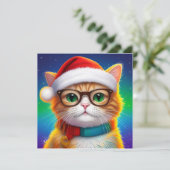 Schattigee Kerstkat Kerstman-68265 Kaart (Staand voorkant)