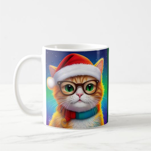 Schattigee Kerstkat Kerstman-68265 Koffiemok (Links)