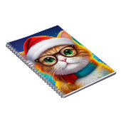 Schattigee Kerstkat Kerstman-68265 Notitieboek (Rechterzijde)