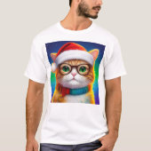 Schattigee Kerstkat Kerstman-68265 T-shirt (Voorkant)