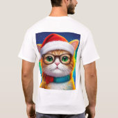 Schattigee Kerstkat Kerstman-68265 T-shirt (Achterkant)