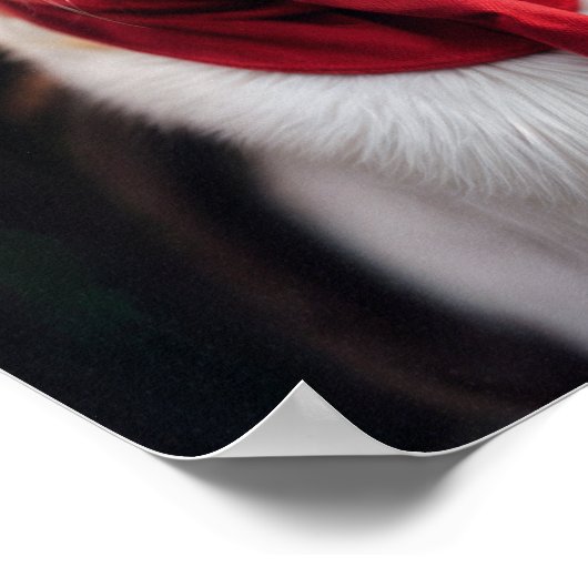 Schattigee kerstkat met een strik poster (Hoek)