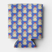 Schattigee kerstkat met patroon blikjeskoeler (Voorkant)