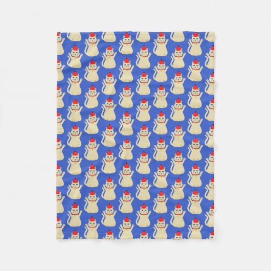 Schattigee kerstkat met patroon fleece deken (Voorkant)