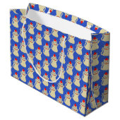 Schattigee kerstkat met patroon groot cadeauzakje (Achterkant Gekanteld)