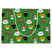 Schattigee kerstkat met patroon groot cadeauzakje (Achterkant)