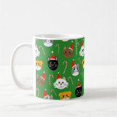 Schattigee kerstkat met patroon koffiemok (Links)