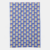 Schattigee kerstkat met patroon theedoek (Verticaal)